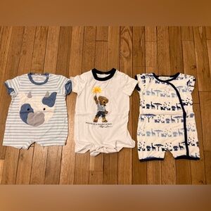 Ralph Lauren Il Gufo Lucky Jade Baby Boy Shortall Bundle 4th of July Polo Bear